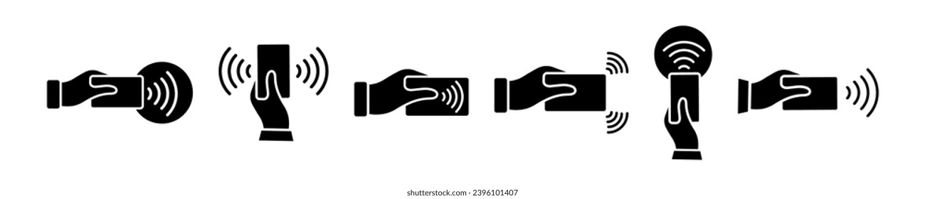 Set of contactless wireless payment vector icon. Pay for credit card.