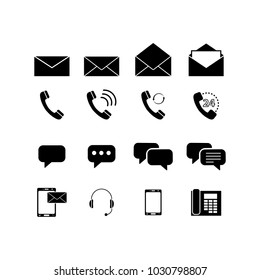 Set contacts envelopes icons
