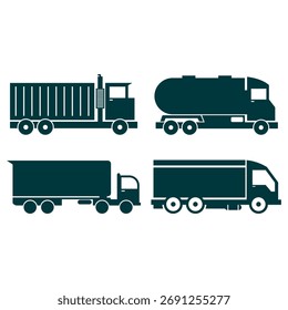 Ilustración vectorial de icono de camión de contenedores