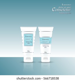 set of containers for cosmetics. Vector Illustration