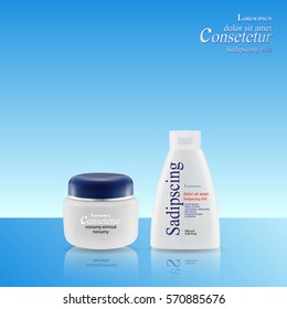set of containers for cosmetics. Vector Illustration