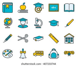 The set contains 20 fully scalable vector icons with outline style.