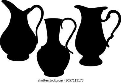 The set contains beautiful jugs. Vector image.