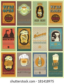 Set  contains the images of design elements for beers labels.