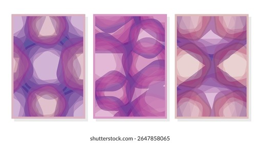 Conjunto de ilustrações gráficas com formas abstratas contemporâneas e futuristas. Linhas criativas imprimíveis curvas e formas ideias de fundo para folheto, banner, têxtil, decoração de casa, laminados, embrulho de presente.