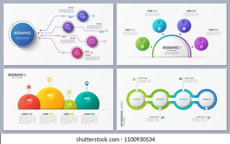 Set Contemporary Infographic Designs Concepts Templates Stock Vector ...