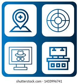 Set of content icons such as Placeholder, Seo, Webpage, Ads , content