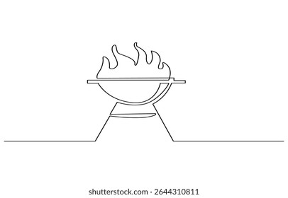 Set of continuous one line BBQ grill elements. Vintage BBQ grill elements isolated on a white background. Vector illustration, Bbq grill simple outline vector design. meat veal, pork, beef, veal steak