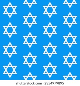 Set Continuous Seamless Linear Pattern Decorative Texture Blue Hexagram Triangle Star of David Judaism Jewish Jew Logo Icon Sign Sigil Symbol Emblem Badge Vector EPS PNG Transparent No Background