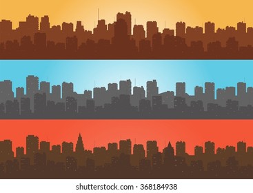 Set, contour of city with a different background.