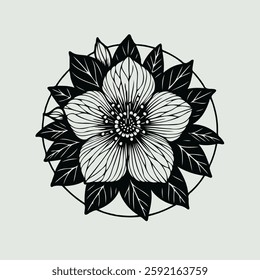 set of contour flower, line art of flowers, leaves, black and white illustration, decorative elements of plants, Doodle floral elements. for cards, invitations, banners, posters, logo, print design. 