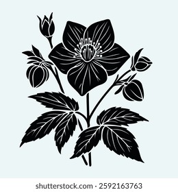 set of contour flower, line art of flowers, leaves, black and white illustration, decorative elements of plants, Doodle floral elements. for cards, invitations, banners, posters, logo, print design. 