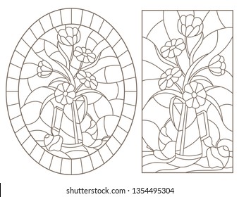 Stained Glass Flowers In Vase Images Stock Photos Vectors Shutterstock