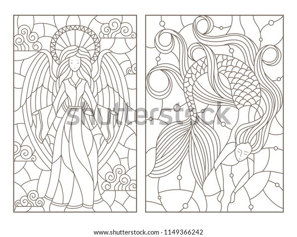 620+ Mermaid Stained Glass Coloring Book Free