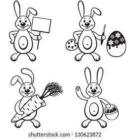 Set contour image of cartoon bunny