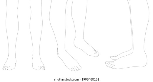 Set Contours Human Legs Isolated On Stock Vector (Royalty Free ...