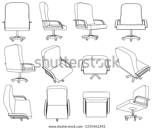 Set Contours Office Chairs Office Chair Stock Vector Royalty Free