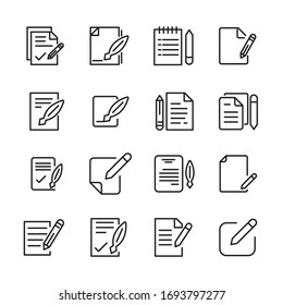 Set of contract related vector line icons. Premium linear symbols pack. Vector illustration isolated on a white background. Web symbols for web sites and mobile app. Trendy design. 