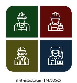 Set of contractor icons. Such as Worker, Repairman, Foreman , contractor icons
