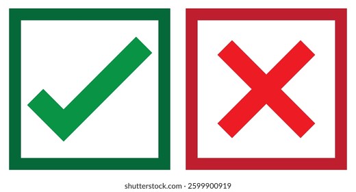 Set of control buttons icons in different styles. Check mark, deny, approve, cross, can, can't, dislike, like, reject, accept, add, delete. reaction concept. Vector flat icons isolated on transparent.