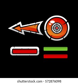 set to control the character in the game on a black background GUI