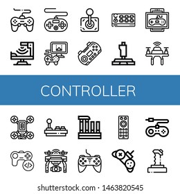 Set of controller icons such as Game, Infrared, Gamepad, Videogame, Joystick, Drone, Evora, Controller, Remote control, Game console , controller