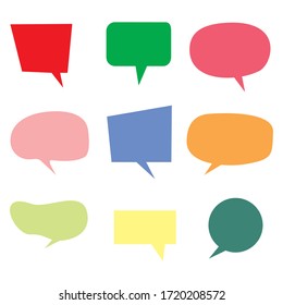 Set of conversation bubble vectors with various colors.