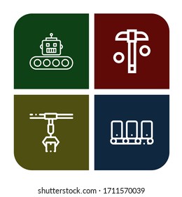 Set of conveyor icons. Such as Production, Mining, Conveyor , conveyor icons