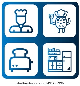 Set of cooker icons such as Chef, Toaster, Kitchen , cooker