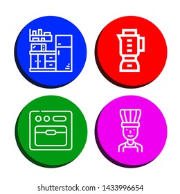 Set of cooker icons such as Kitchen, Blender, Oven, Chef , cooker