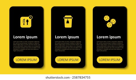 Set Cookie or biscuit, Cup of tea and Food ordering. Business infographic template. Vector