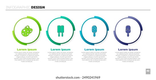 Set Cookie or biscuit, Ice cream,  and . Business infographic template. Vector
