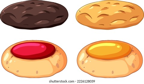 Conjunto de ilustraciones de galletas