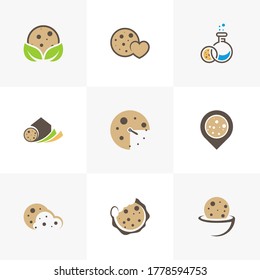 Set of Cookies Point Logo Design Vector Template, Icon Symbol, Creative design concepts