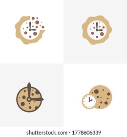 Set of Cookies Time Logo Design Vector Template, Icon Symbol, Creative design concepts