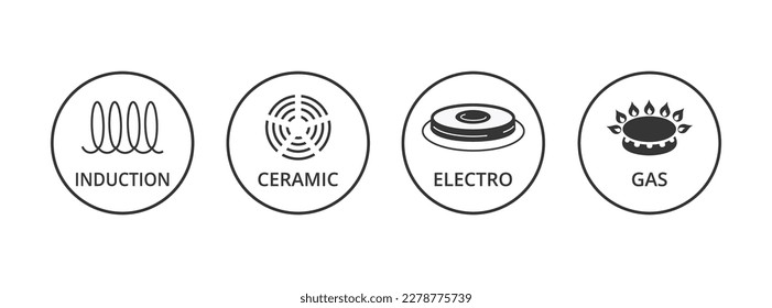 Set of cookin stove burners. Vector. Flat design.