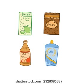 Set of Cooking and Baking Ingredient in the kitchen