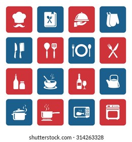 Set of Cooking icon. Kitchen icon. White icons. Vector. Illustration. EPS10