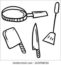 Set of cooking icon line. Vector illustration.