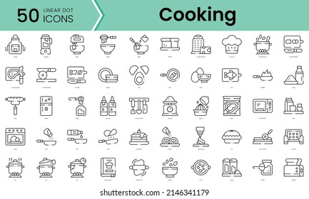 Set of cooking icons. Line art style icons bundle. vector illustration