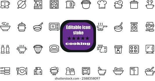 Set of cooking icons, restuarant,