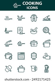 Set of cooking icons, restuarant, kitchen, 