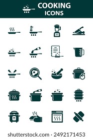 Set of cooking icons, restuarant, kitchen, 