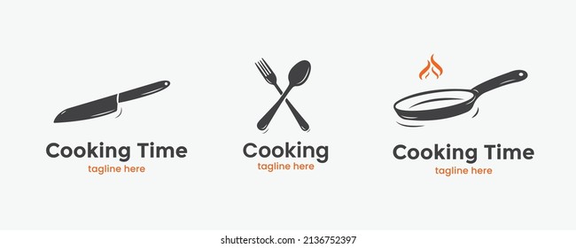 set of cooking logo template