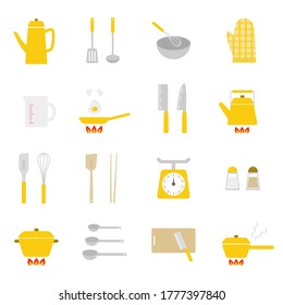 Set of cooking tool icons