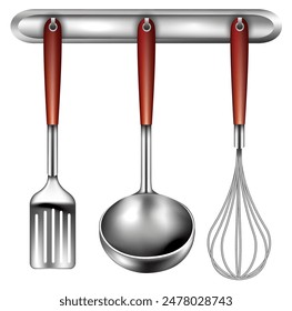 Set of cooking utensils on a white background. Vector illustration