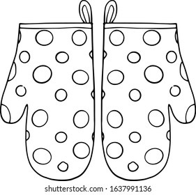 Set of cookware and bakeware. Oven glove and potholder. Vector cartoon flat icon isolated on white background.