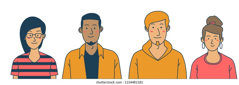 set of cool avatar character of today people