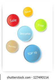 Set of cool buttons for your business website. Vector illustration.