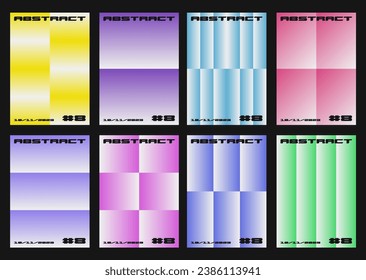 Conjunto de fondo de degradado de color frío. Patrón de resumen geométrico. 
